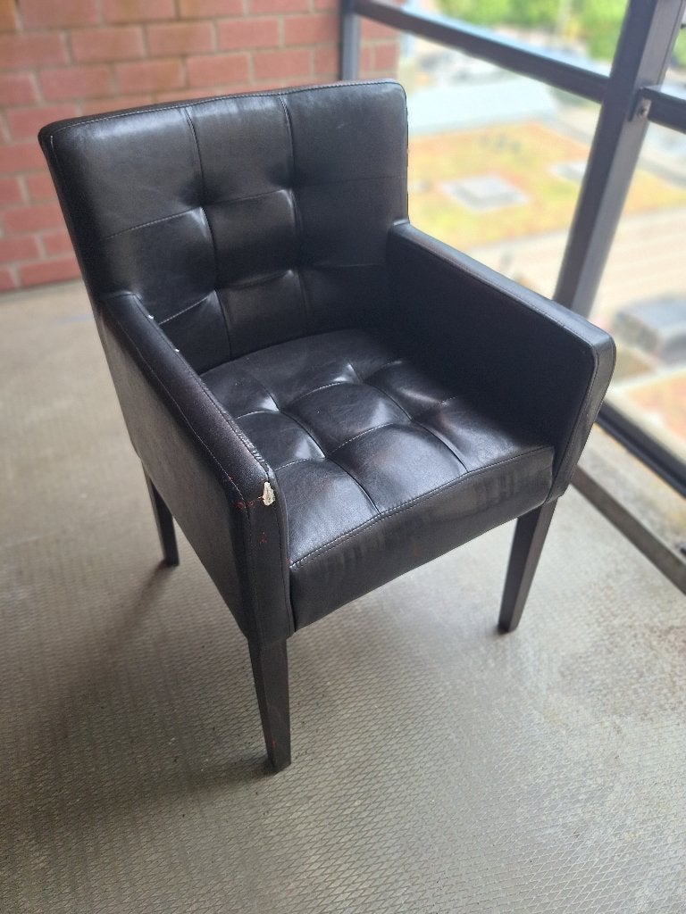 Fauteuil, Huis en Inrichting, Ophalen, Gebruikt, 50 tot 75 cm, Leer