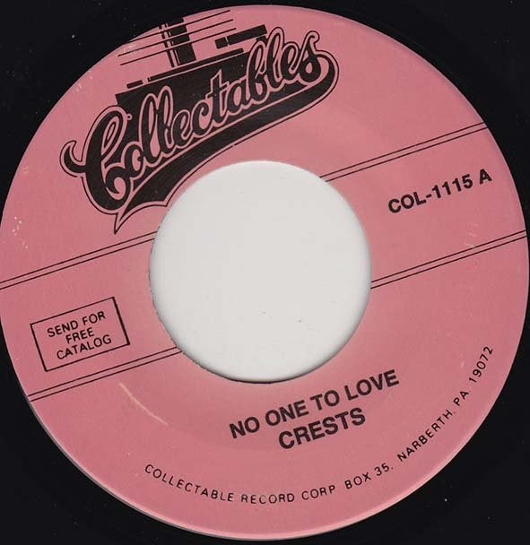 The Crests - No One To Love 7", Ophalen of Verzenden, Nieuw in verpakking, 7 inch, Pop