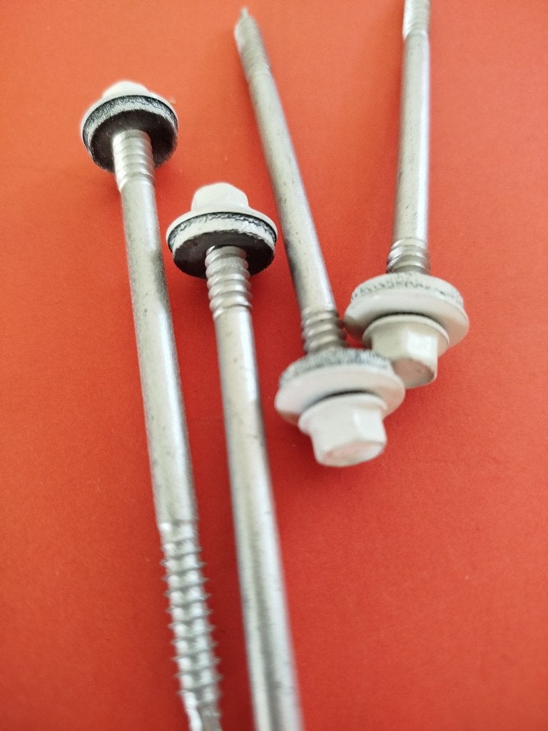 50 st.RVS-bi metalen Sandwichpaneel schroeven 5,5x90 wit, Dakplaat of Dakpanplaat, N, Overige kleuren, N