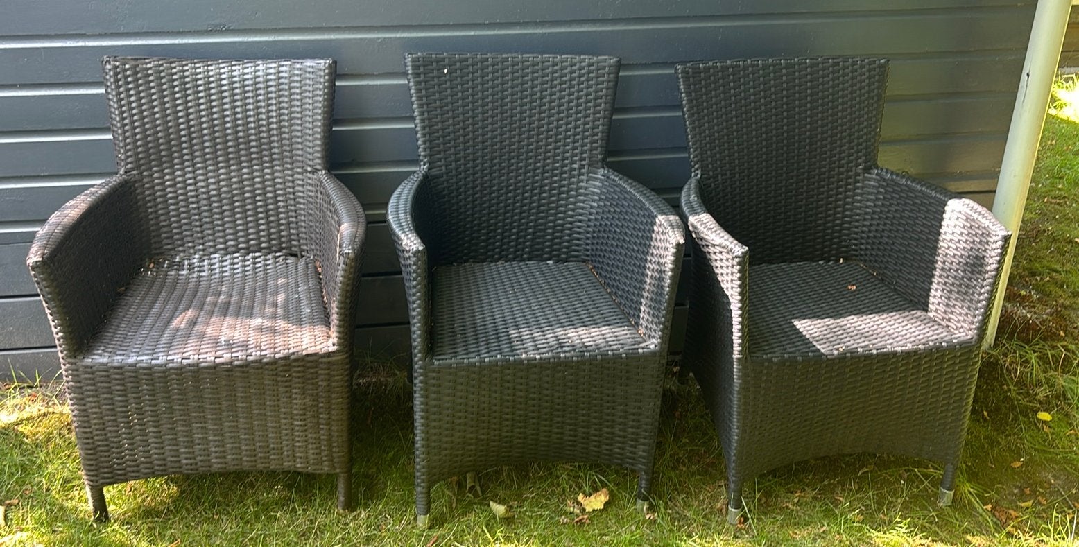 Tuinstoelen 3 stuks, Ophalen, Gebruikt, Kunststof