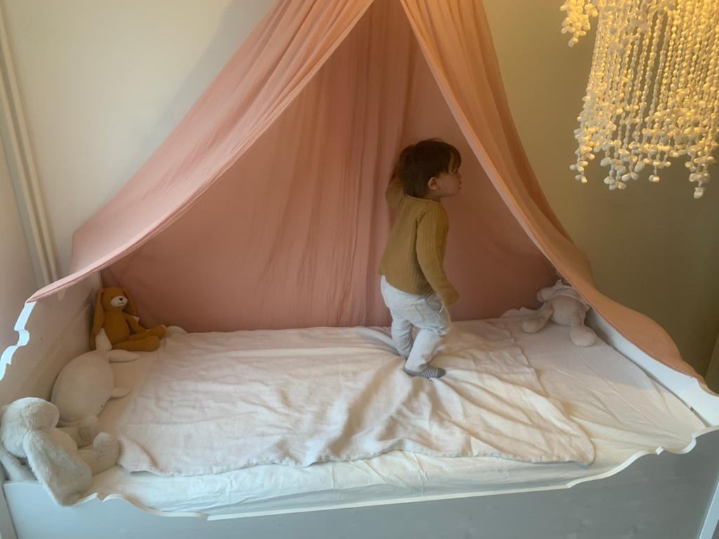 Houten bed, Ophalen, Gebruikt, 90 cm, Eenpersoons