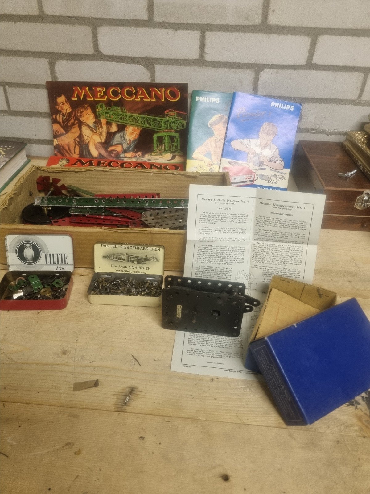 Vintage Meccano constructiespeelgoed met handleidingen, Ophalen of Verzenden