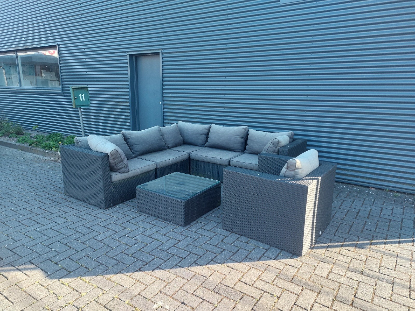 loungeset tuinset hoekbank wicker met kussens SET, Tuin en Terras, Tuinsets en Loungesets, Gebruikt, 6 zitplaatsen, Ophalen of Verzenden