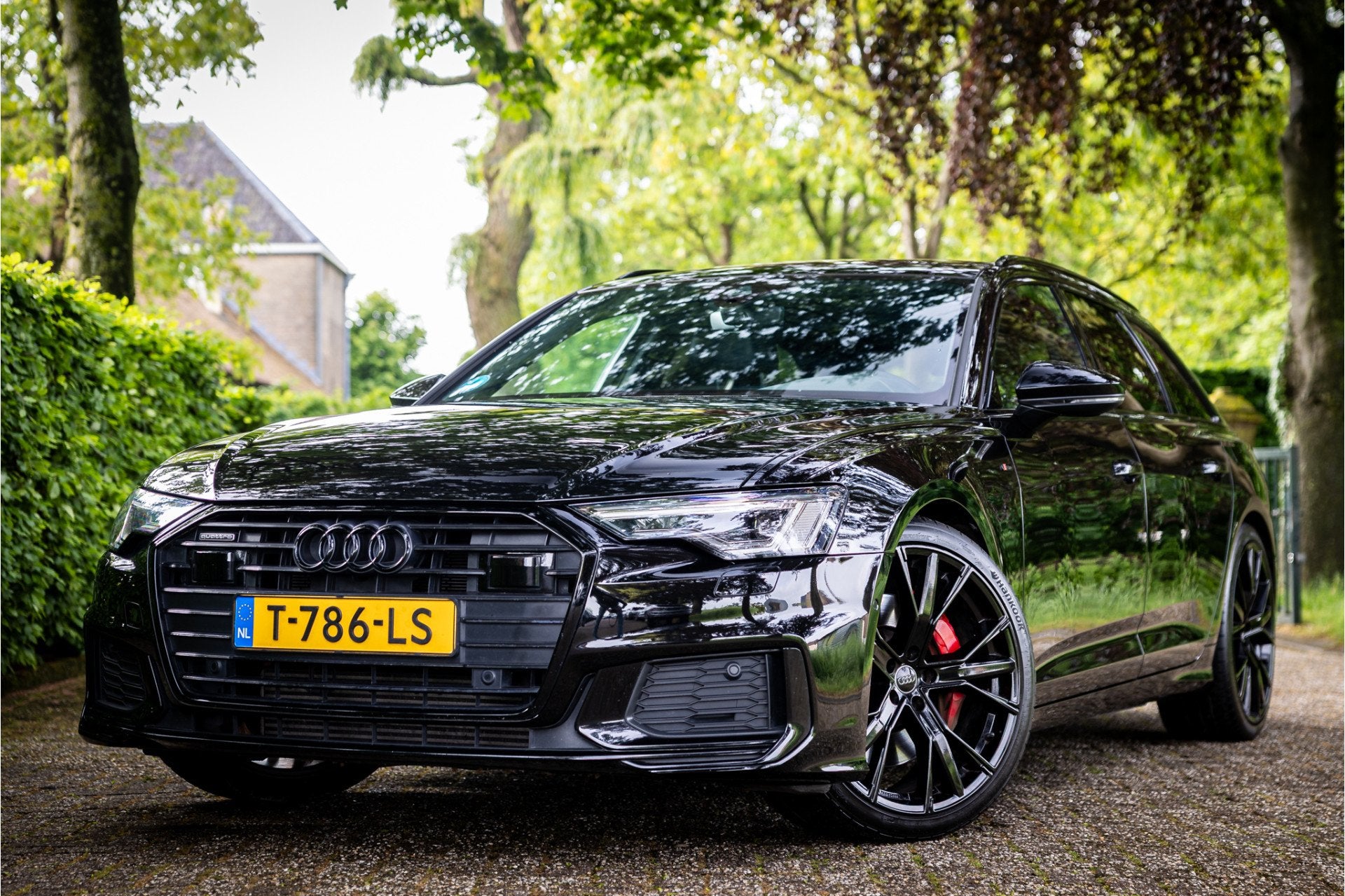 Audi A6 Avant 55 TFSI e Quattro S Line Full Black Matrix Led, Auto's, Automaat, Gebruikt, 4 cilinders, Leder en Stof