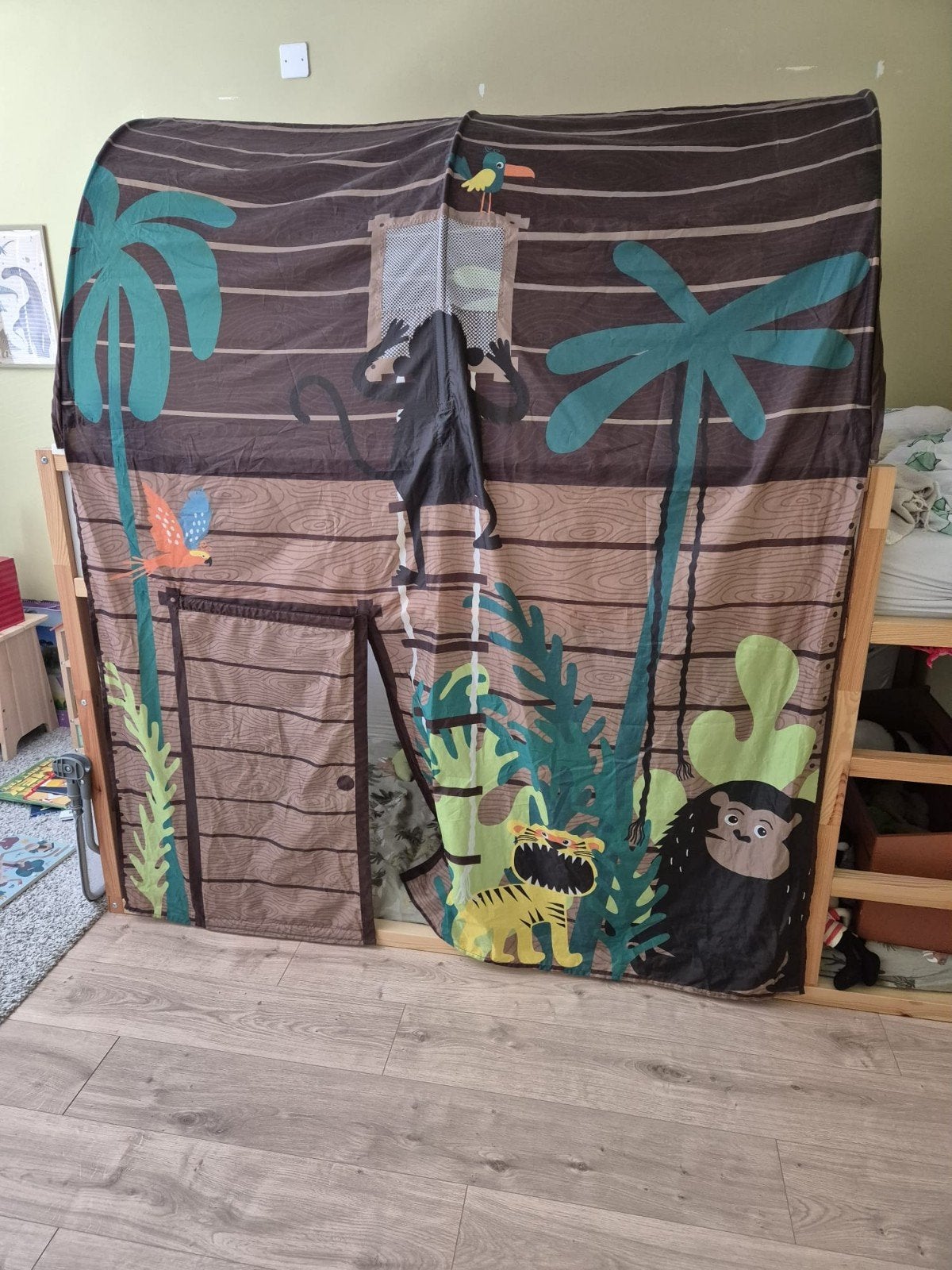 IKEA Bedtent Kura - Jungle thema, Gebruikt, 90 cm, Bruin, Ophalen of Verzenden