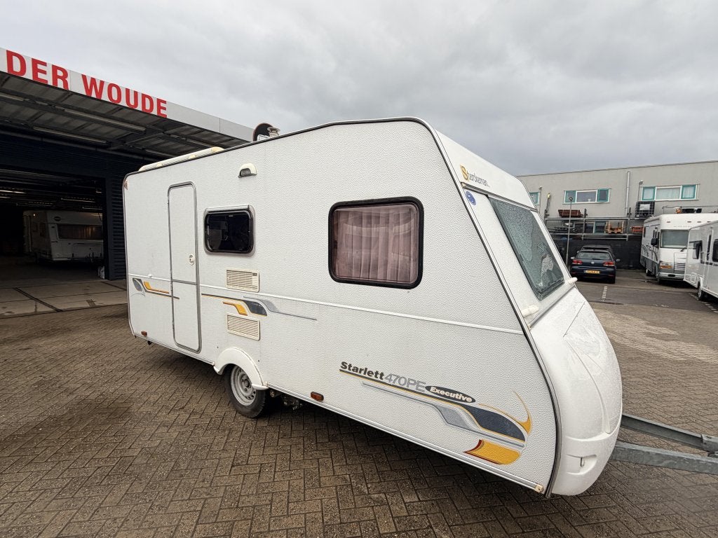 Sterckeman Starlett 470 PE 6 Pers Lichtgewicht mover, Caravans en Kamperen, Dwarsbed, Sterckeman, Bedrijf, Treinzit