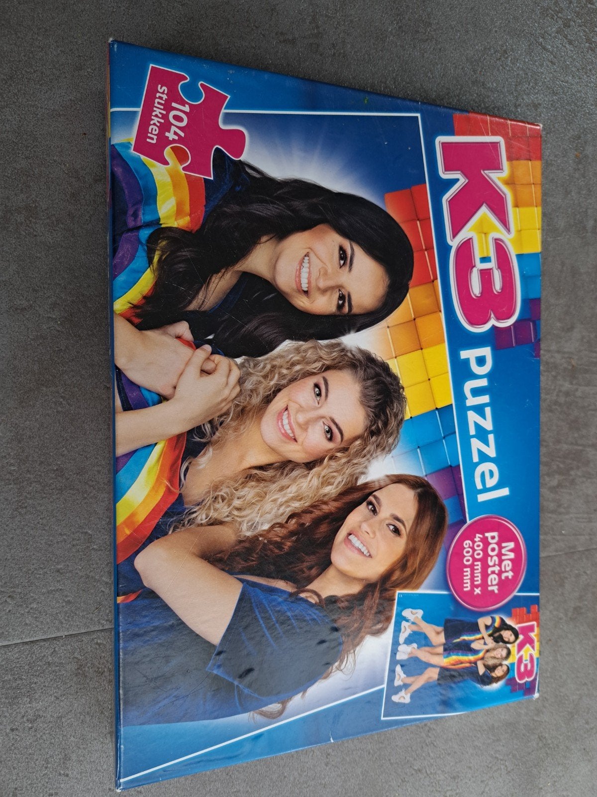K3 Puzzel met 104 stukjes, Ophalen of Verzenden, Minder dan 500 stukjes, Gebruikt, Legpuzzel
