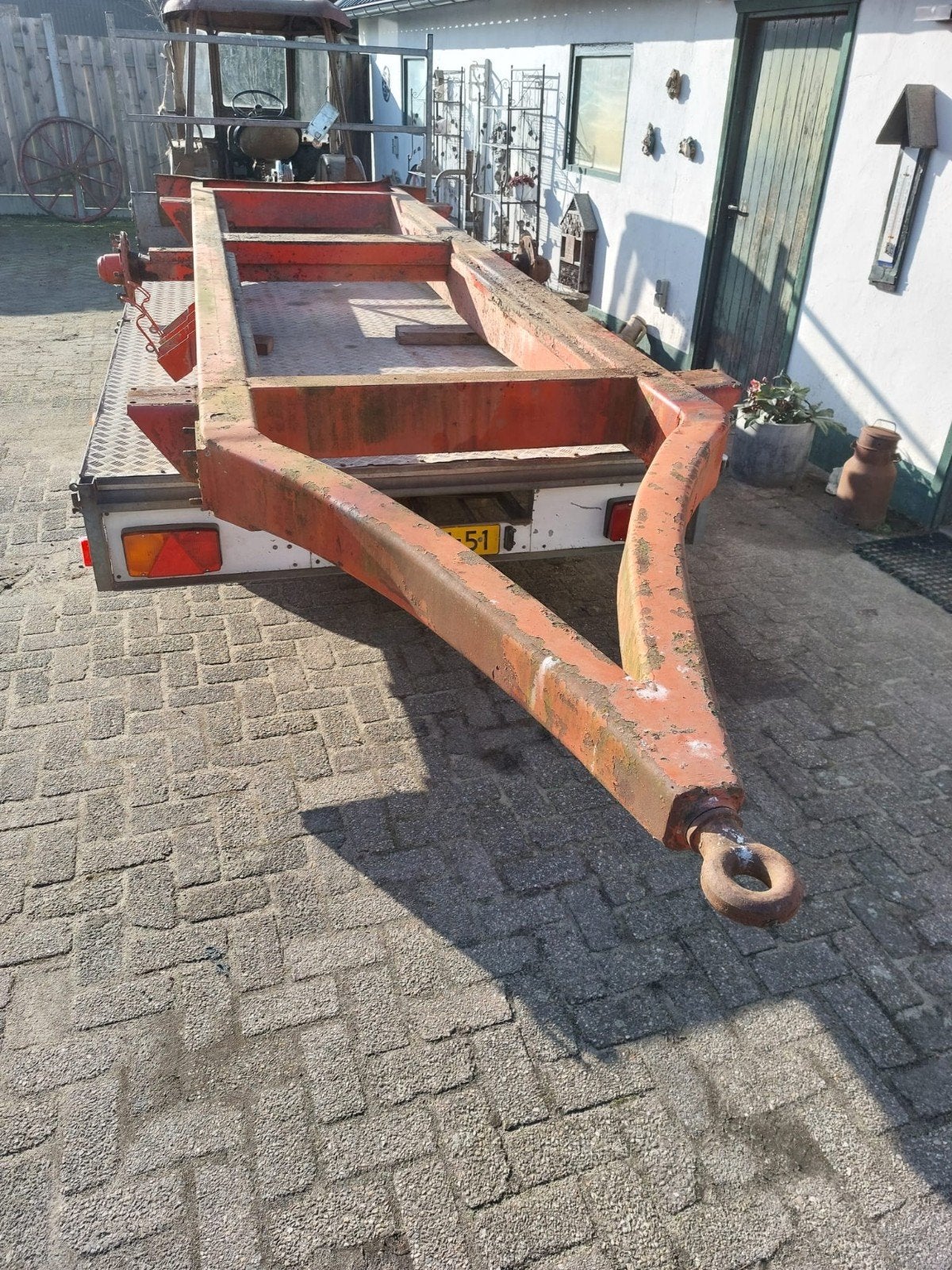 onderstel dieplader oprijwagen bakwagen oprijkar bakkenwagen, Doe-het-zelf en Verbouw, Ophalen, Gebruikt, IJzer