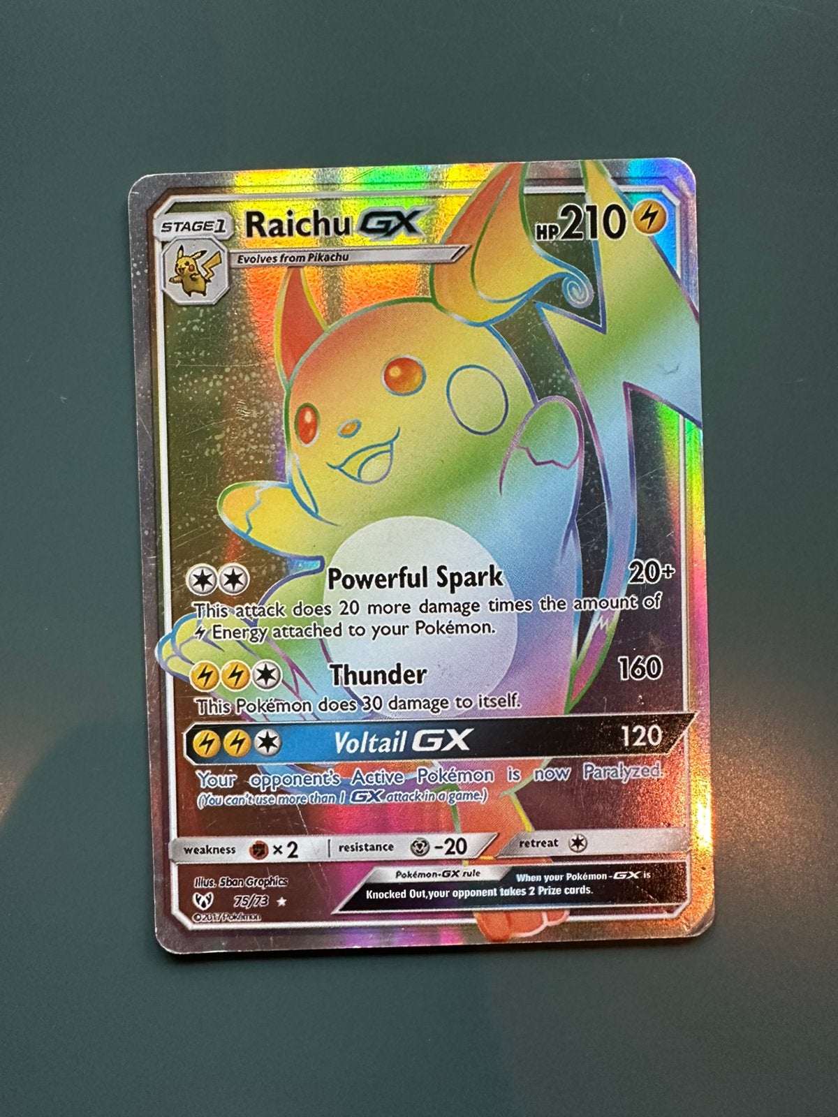 Pokémon kaart Raichu GX, Hobby en Vrije tijd, Verzenden, Zo goed als nieuw