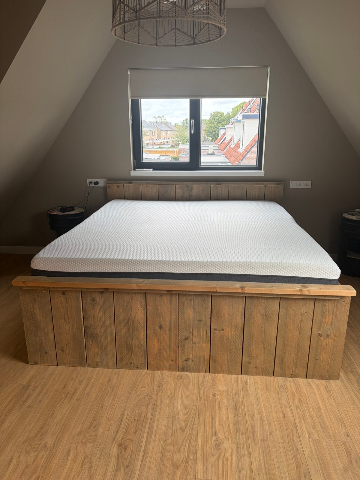 Steigerhouten bed, Ophalen, Gebruikt, Overige kleuren, Steigerhout