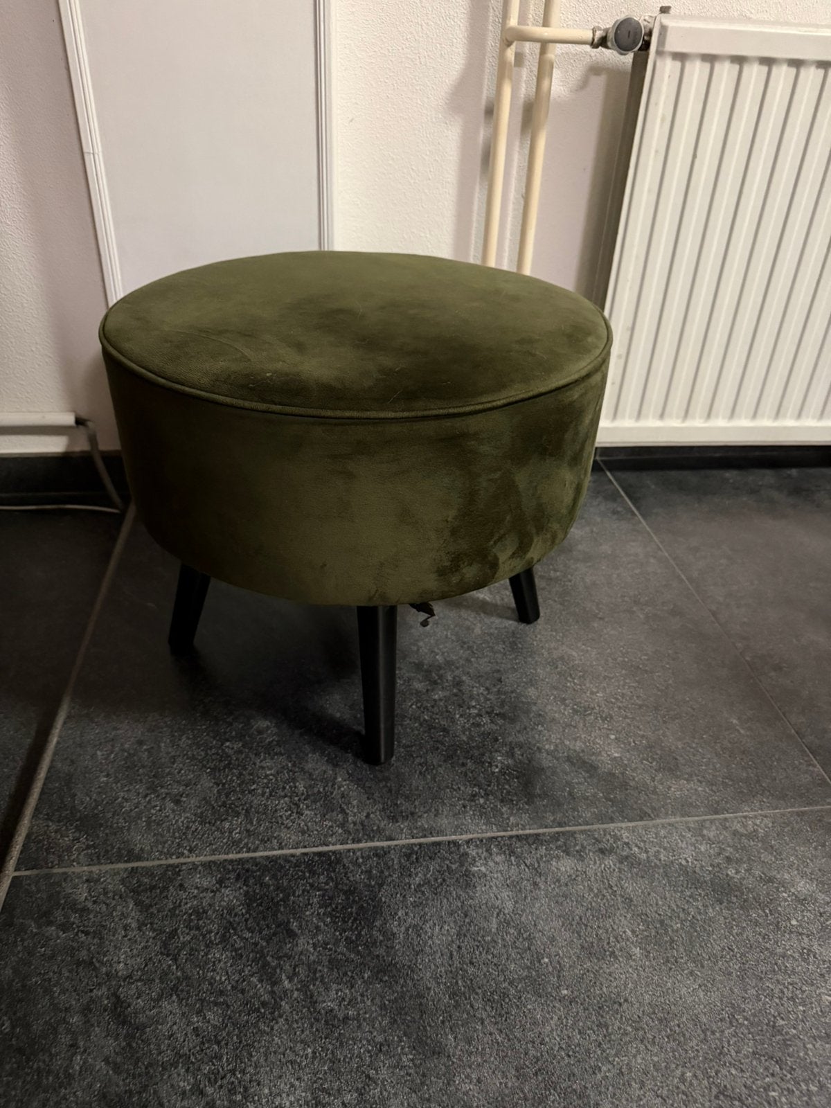 Groene poef, Ophalen, Gebruikt, Rond, Minder dan 50 cm