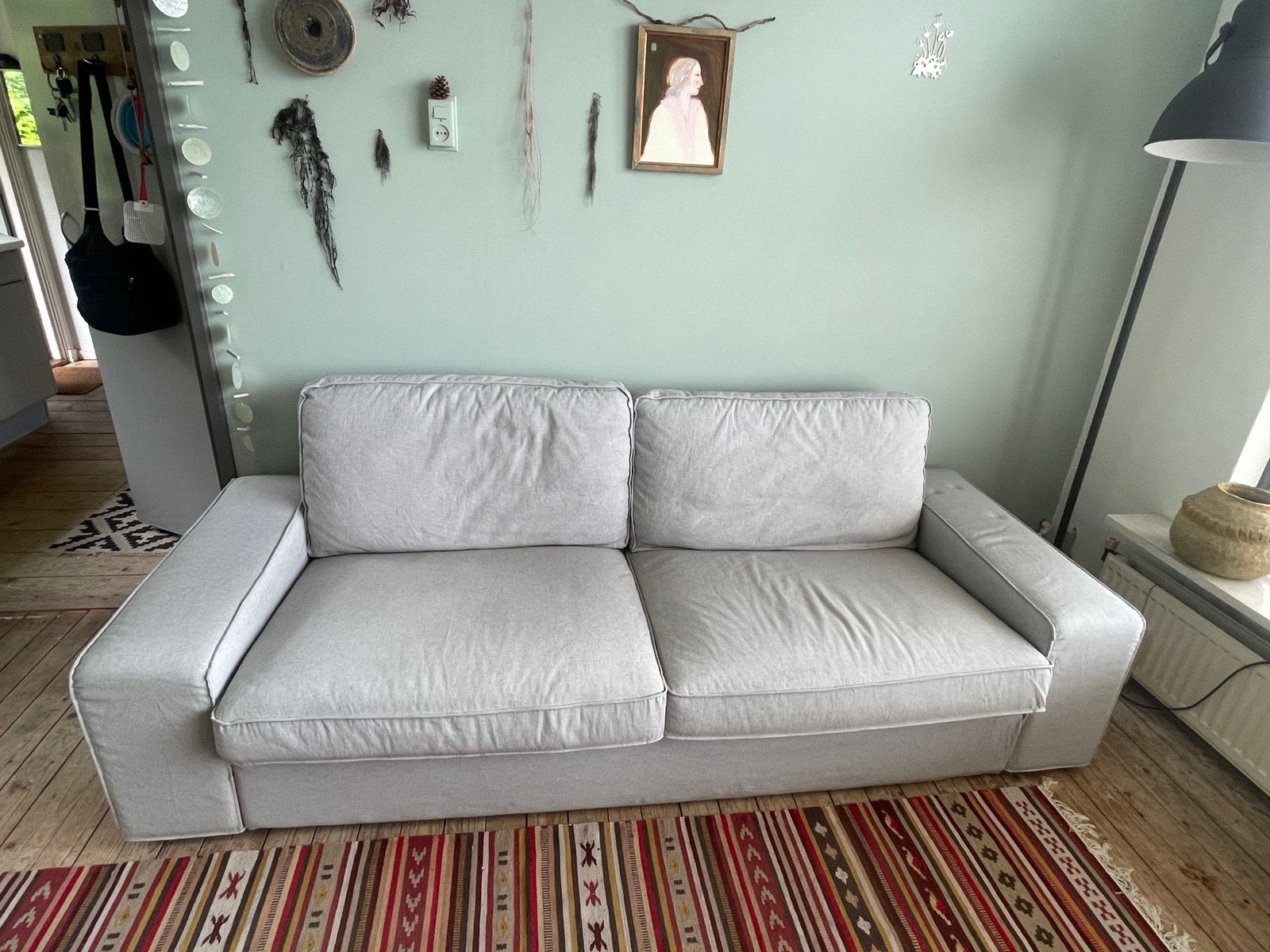 Ikea Kivik 3-zitsbank lichtgrijs, Huis en Inrichting, Banken | Bankstellen, Driepersoons, 75 tot 100 cm, Ophalen of Verzenden