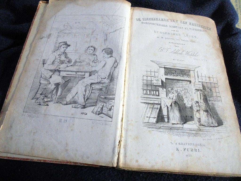 De Binnenkamer van een Kruidenier. 1852. Eerste druk, Antiek en Kunst, Verzenden, Lublink Weddik