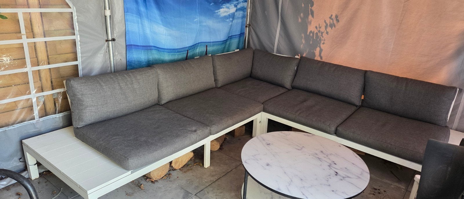 Intratuin aluminium loungeset, Tuin en Terras, Tuinsets en Loungesets, Ophalen, 5 zitplaatsen, Gebruikt, Aluminium