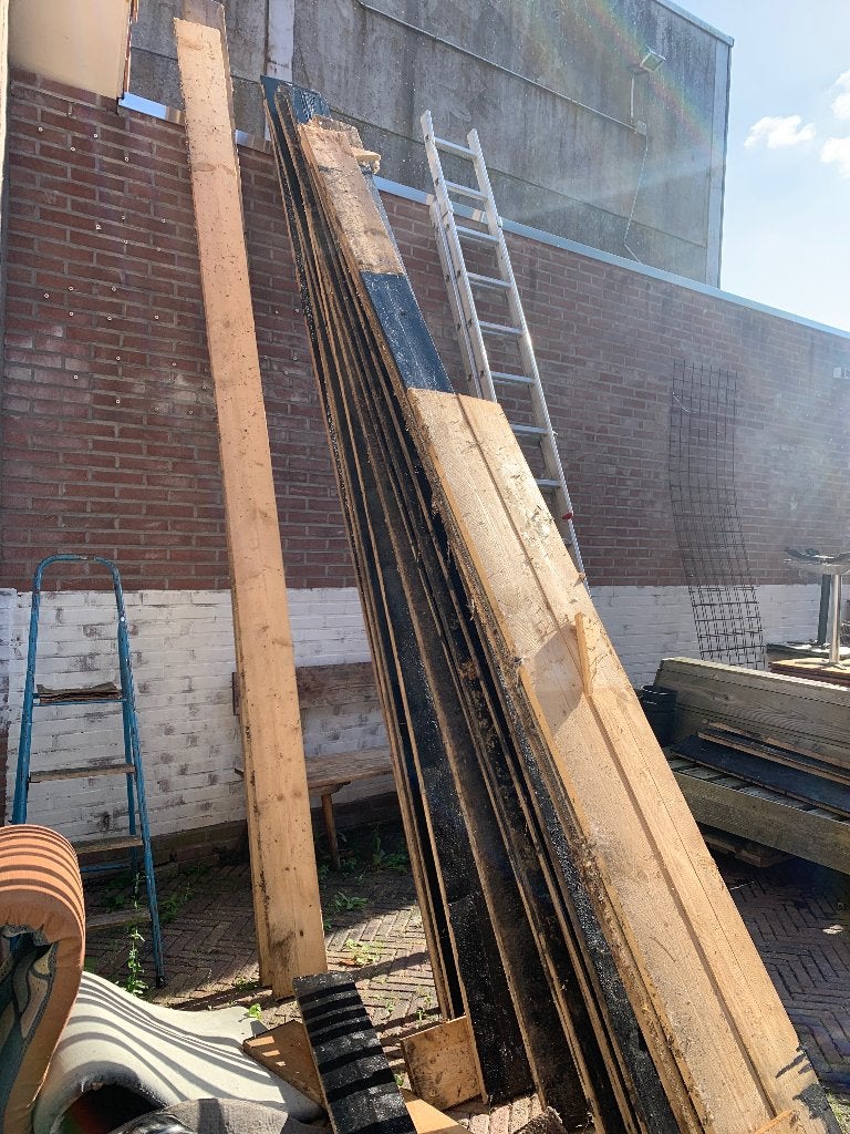 Steigerhout (eenzijdig gebeitst), Doe-het-zelf en Verbouw, Ophalen, Gebruikt, 25 tot 50 mm, Plank