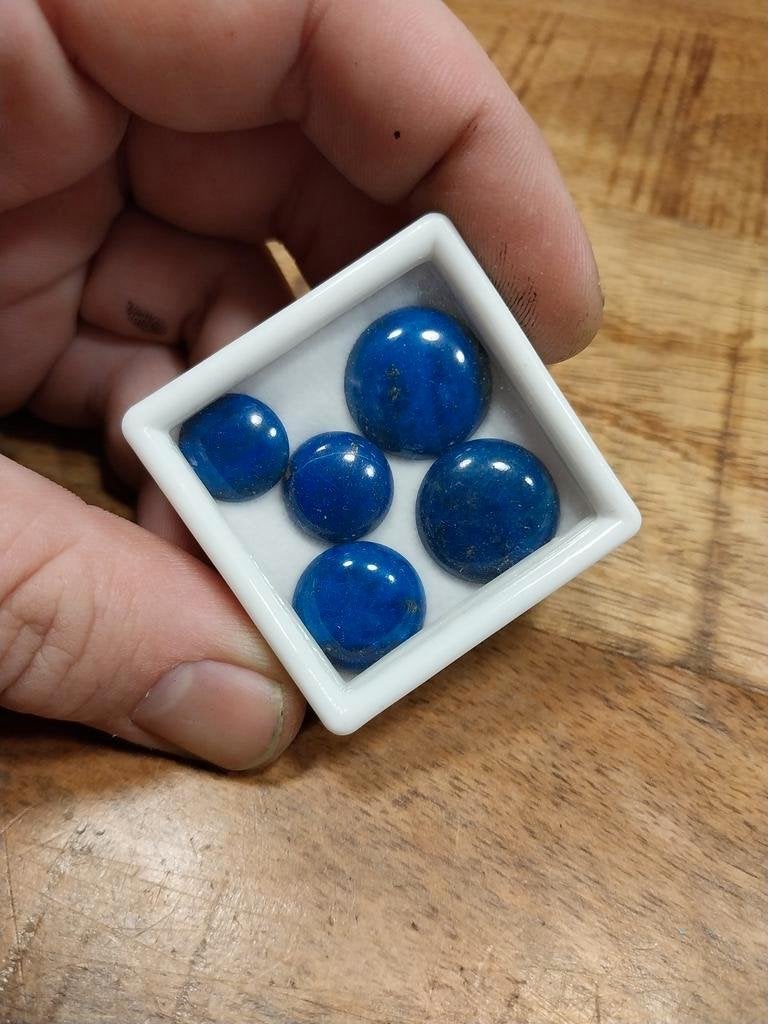 5 ronde lapis lazuli cabochons, Sieraden, Tassen en Uiterlijk, Ophalen of Verzenden