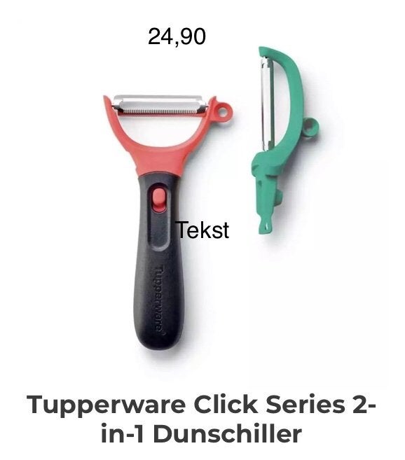 Tupperware Click Series 2-in-1 Dunschiller - Splinternieuw, Ophalen of Verzenden, Nieuw, Overige kleuren, Overige typen