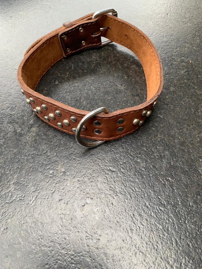 Leren halsband XXL - 80 cm, Ophalen of Verzenden, Zo goed als nieuw