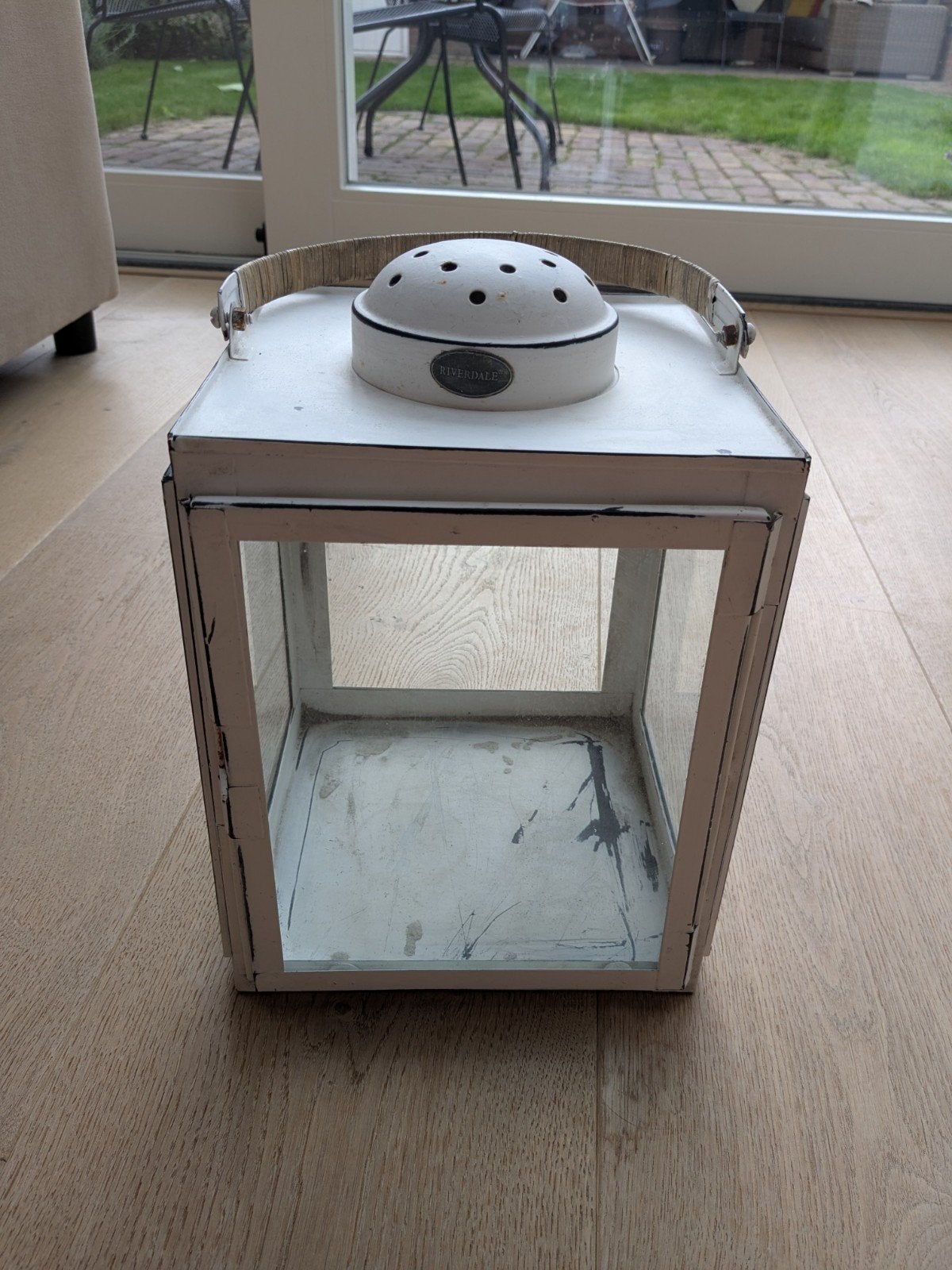 Windlicht Riverdale lantaarn kaarshouder kandelaar brocante, Riverdale, Lantaarn, 26 cm, Wit
