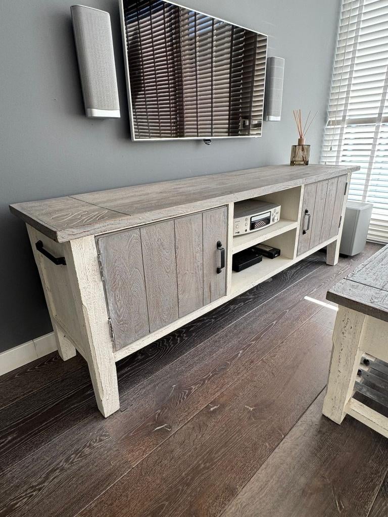 Stijlvol Rivièra Maison TV-meubel, Ophalen, Gebruikt, 150 tot 200 cm, Minder dan 100 cm