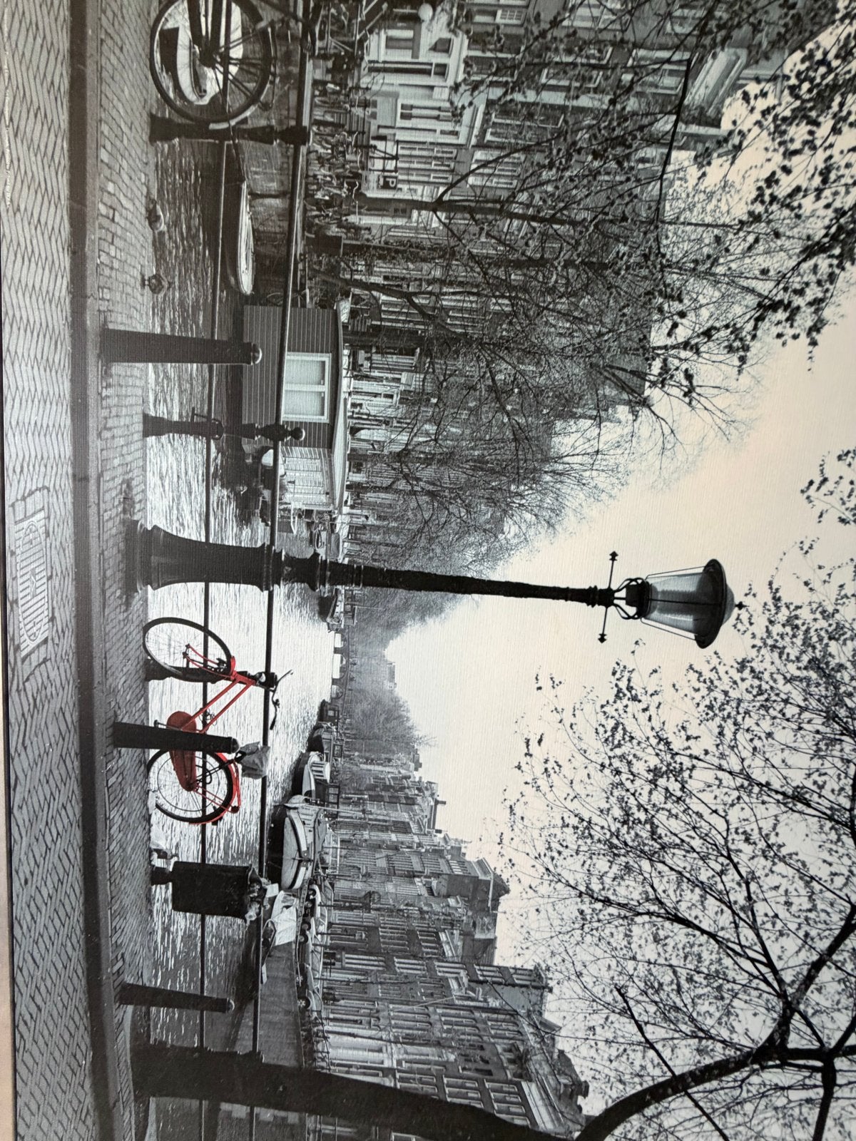 IKEA Schilderij Amsterdam Oranje Fiets - Perfecte staat, Ophalen, Zo goed als nieuw, Schilderij, 75 – 100