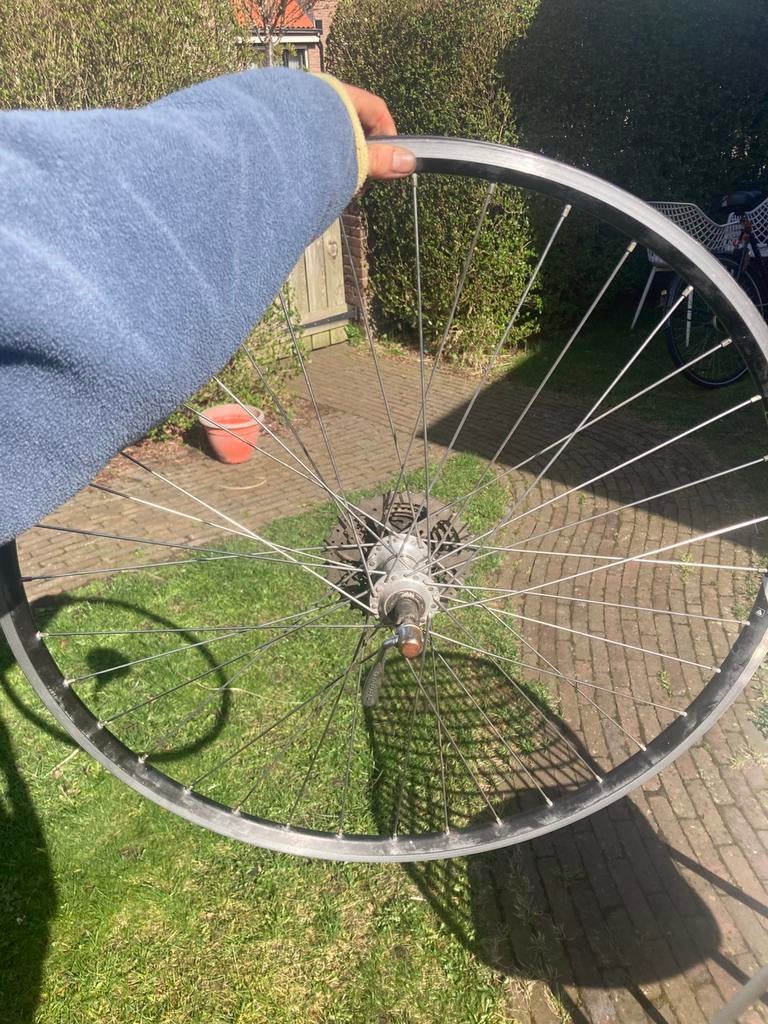 8 speed Vintage racefiets achterwiel shimano cassette, Fietsen en Brommers, Fietsonderdelen, Ophalen, Gebruikt, Wiel