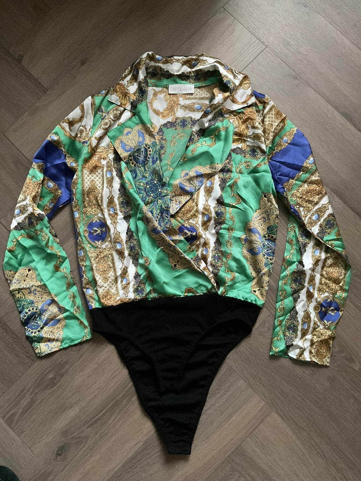 Body blouse blauw goud wit groen - S, Nieuw, Elle Voudrait, Ophalen of Verzenden, Maat 36 (S)