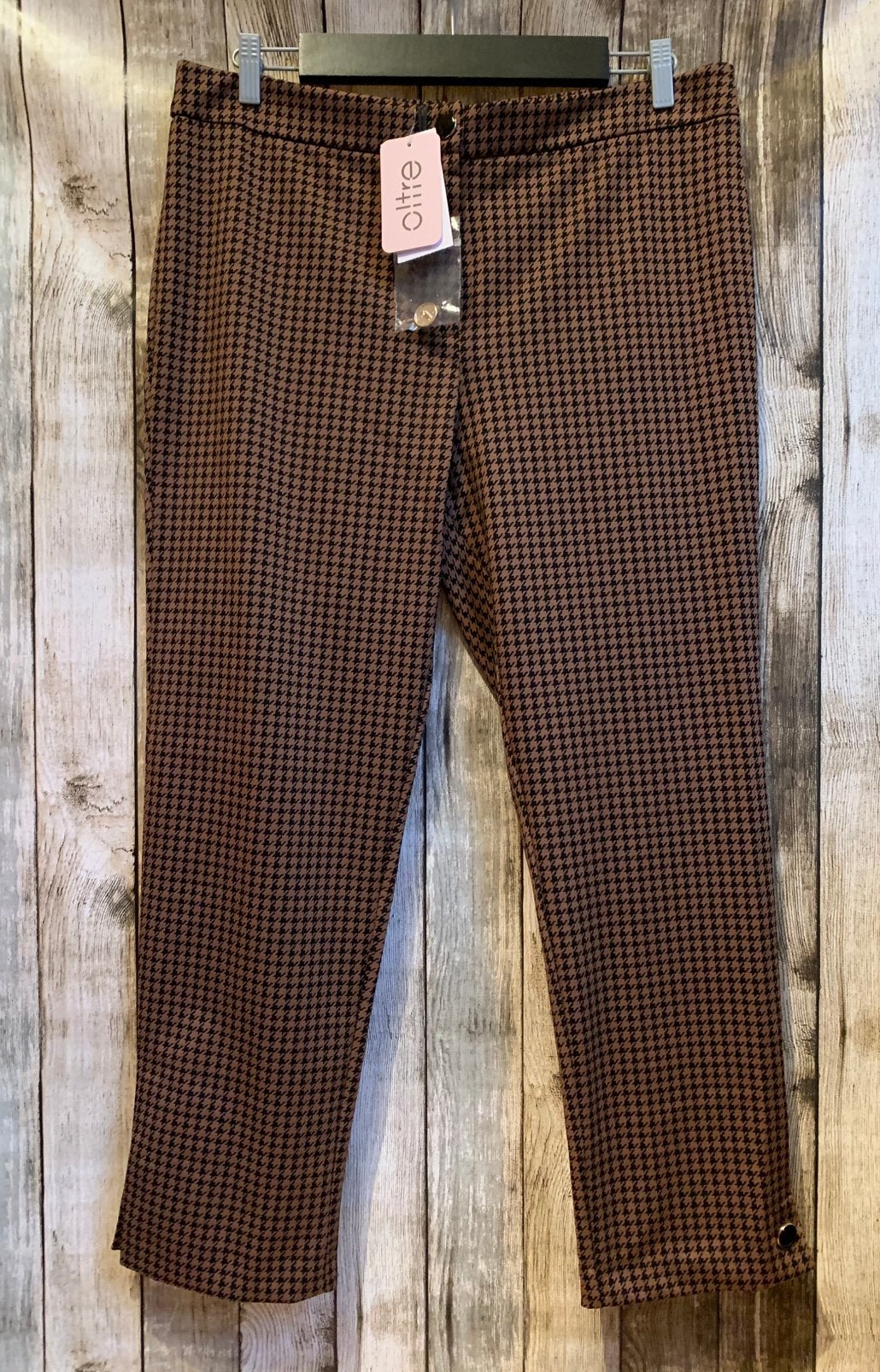 Oltre super mooie bruin/zwarte stretch broek (Maat 46), Oltre, Bruin, Verzenden, Maat 46/48 (XL) of groter