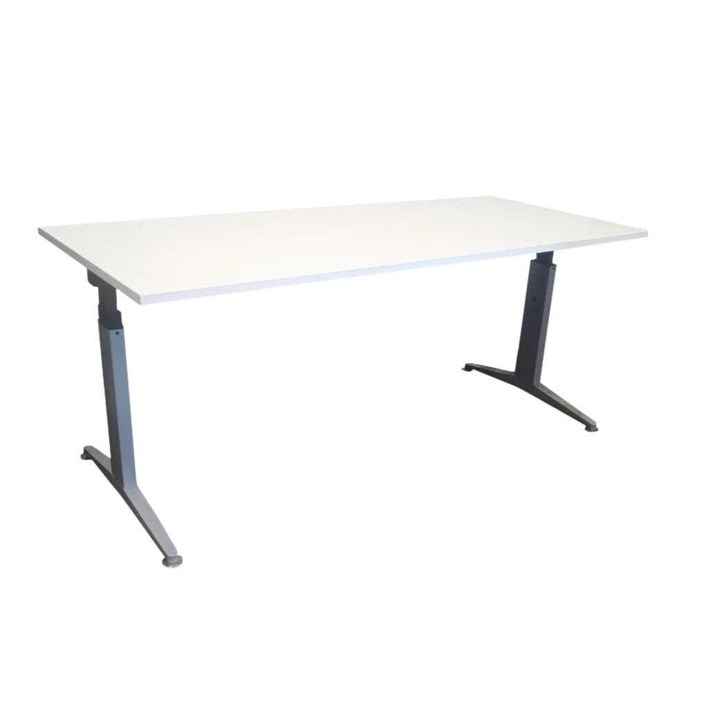 Slingerbureau Zilvergrijs Wit B180xD80, Huis en Inrichting, Overige stijlen, Gebruikt, 180 cm, Spaanplaat of MDF