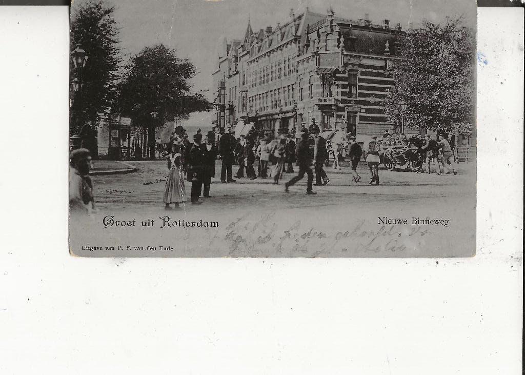 Rotterdam Nieuwe Binnenweg 11 mrt 1902 P v d Ende, Ophalen of Verzenden, Voor 1920, Gelopen, Zuid-Holland