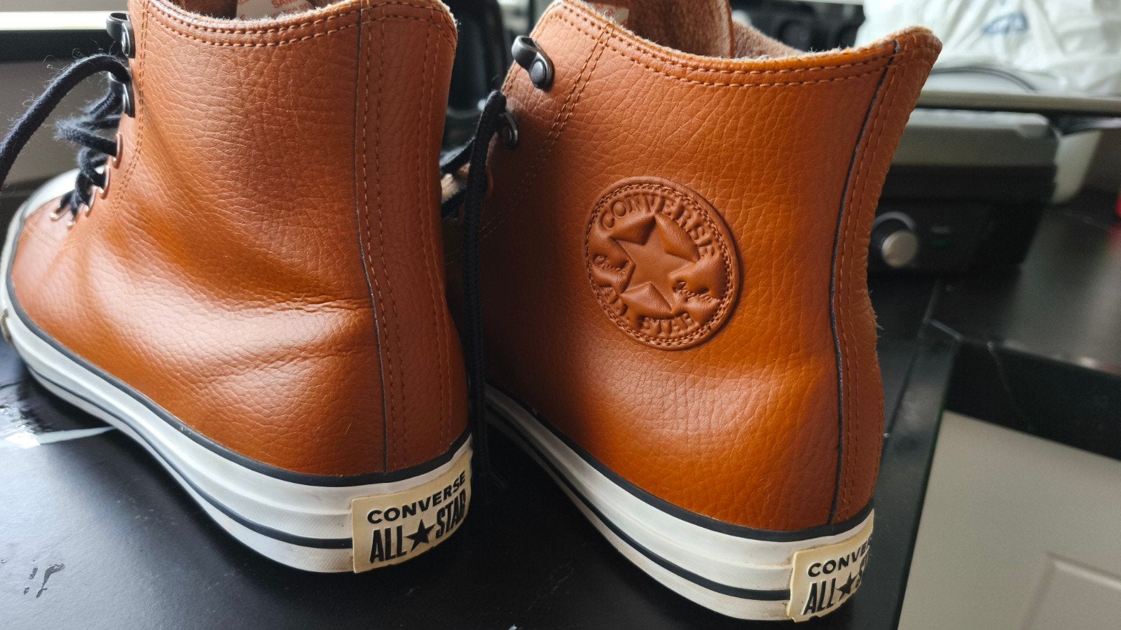 Converse All Star Hoge Sneakers Leer Bruin, Bruin, Ophalen of Verzenden, Converse All Star, Sneakers of Gympen