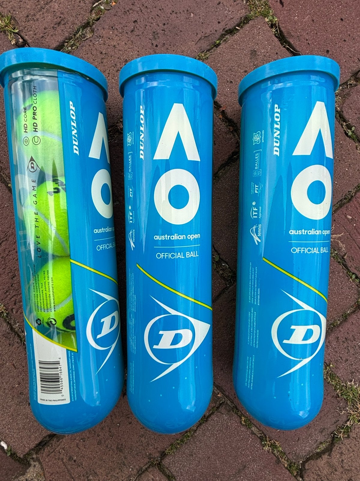 3x Dunlop Australian Open Tennisballen - Nieuw, Sport en Fitness, Ballen, L00, Nieuw, Ophalen of Verzenden