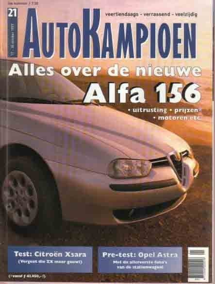 Autokampioen 21 1997 : Alfa Romeo 156 - Mercedes Benz E 290, Ophalen of Verzenden, Gelezen, Algemeen