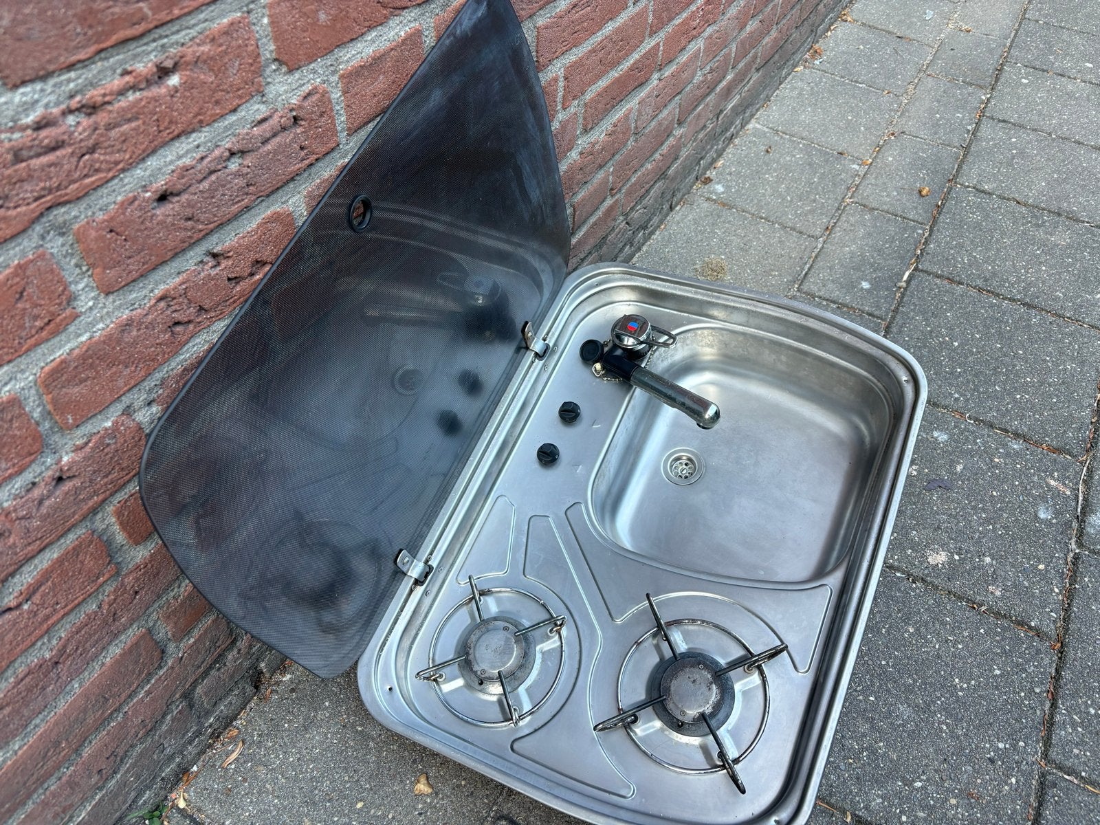 Dometic camper kookplaat met spoelbak, Caravans en Kamperen, Camper-accessoires, Ophalen, Gebruikt