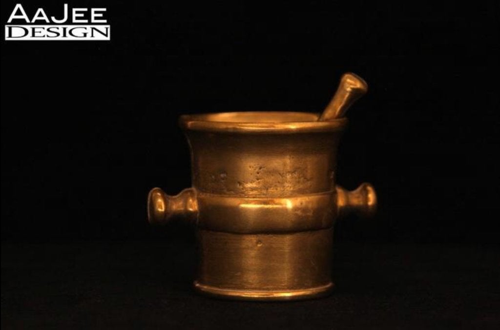 Apothekersvijzel - Knoppenvijzel - Brons - Vijzeltje, Ophalen of Verzenden