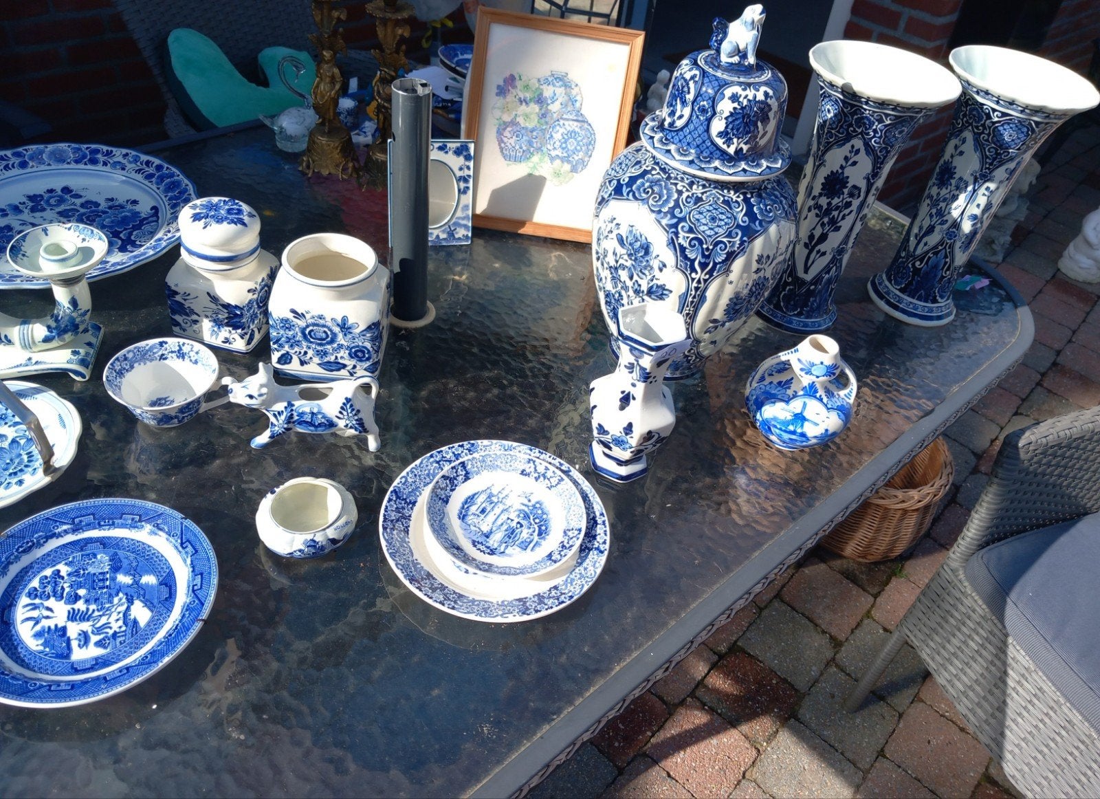 blauw servies, Antiek en Kunst, Ophalen