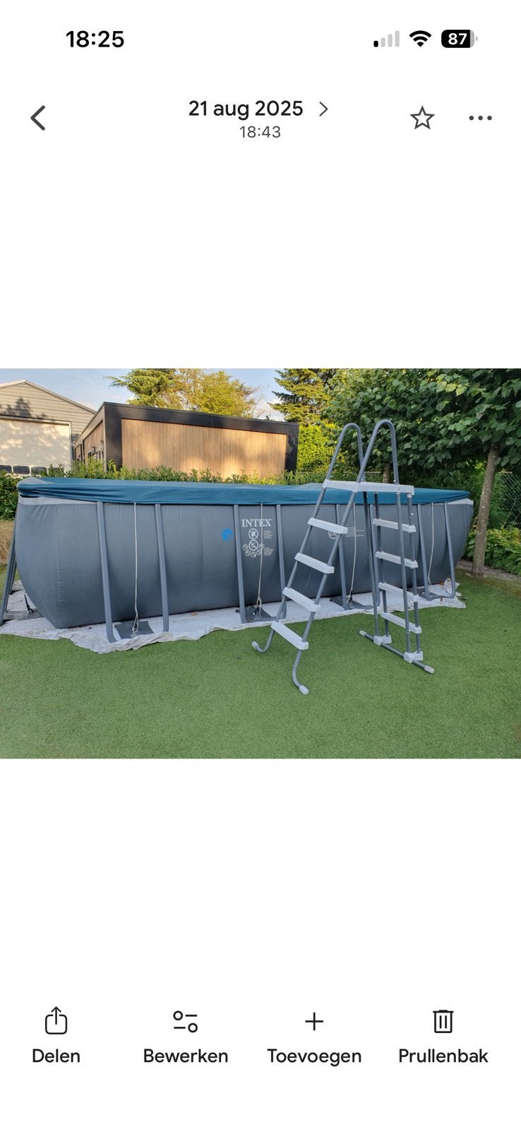 Intex zwembad 549x274x130 zeer compleet, Tuin en Terras, Gebruikt, 200 tot 300 cm, Rechthoekig, Ophalen