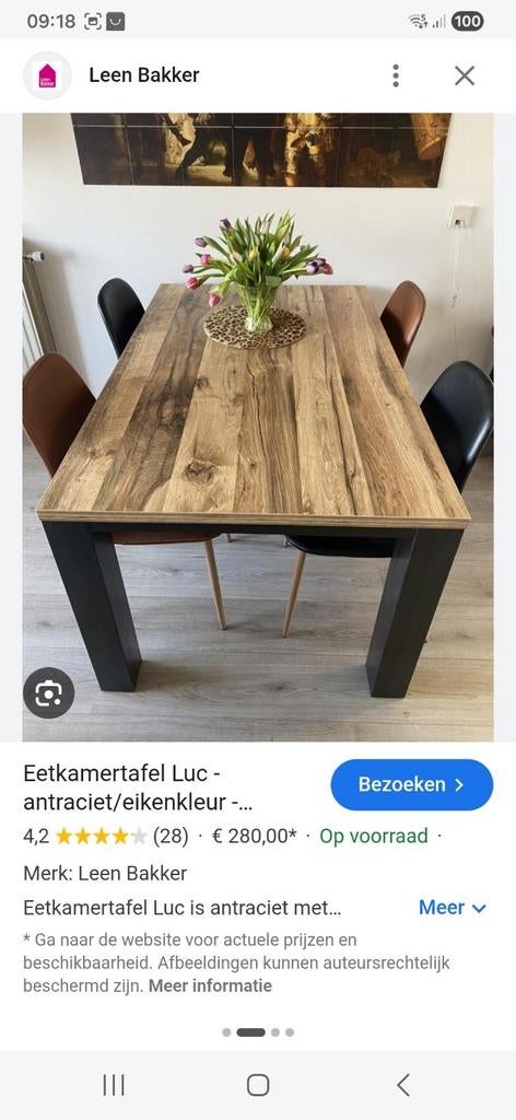 Eettafel van serie luc, Ophalen of Verzenden, Rechthoekig, 50 tot 100 cm