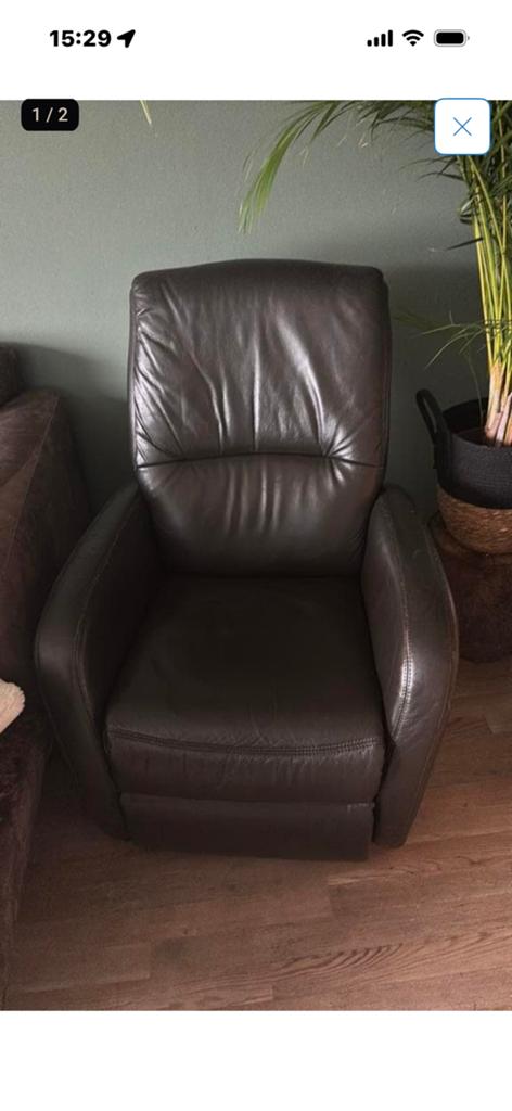 Fijne en nette relex stoel, Huis en Inrichting, Fauteuils, Ophalen of Verzenden, Zo goed als nieuw, 50 tot 75 cm, Leer