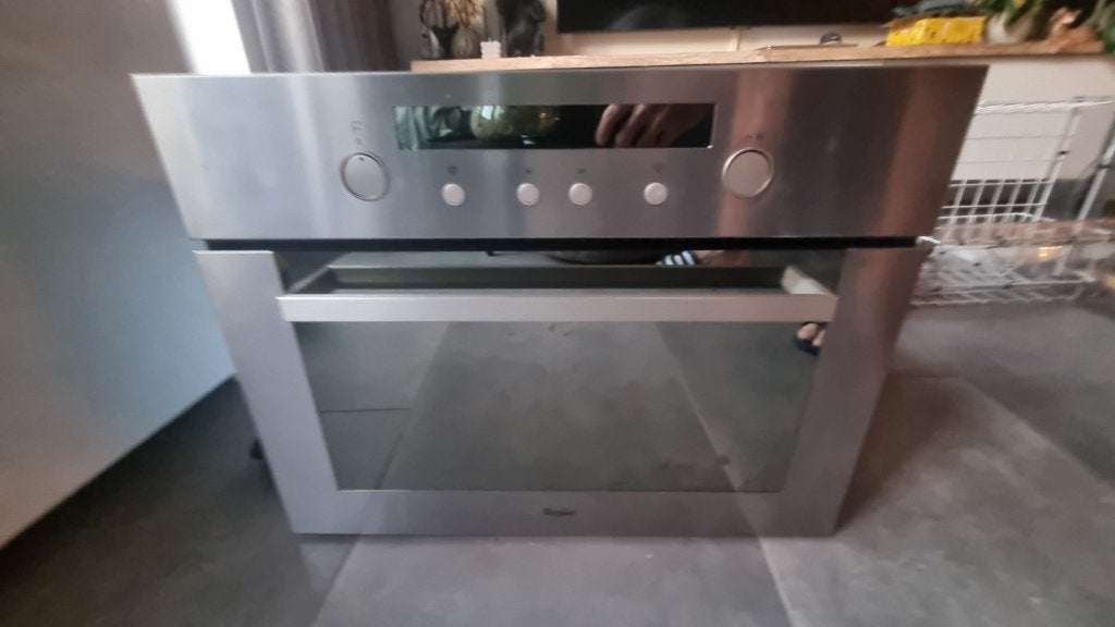 Whirlpool AMW 523/IX inbouw combimagnetron RVS 45 cm, Ophalen, 45 tot 50 cm, Whirlpool, Gebruikt
