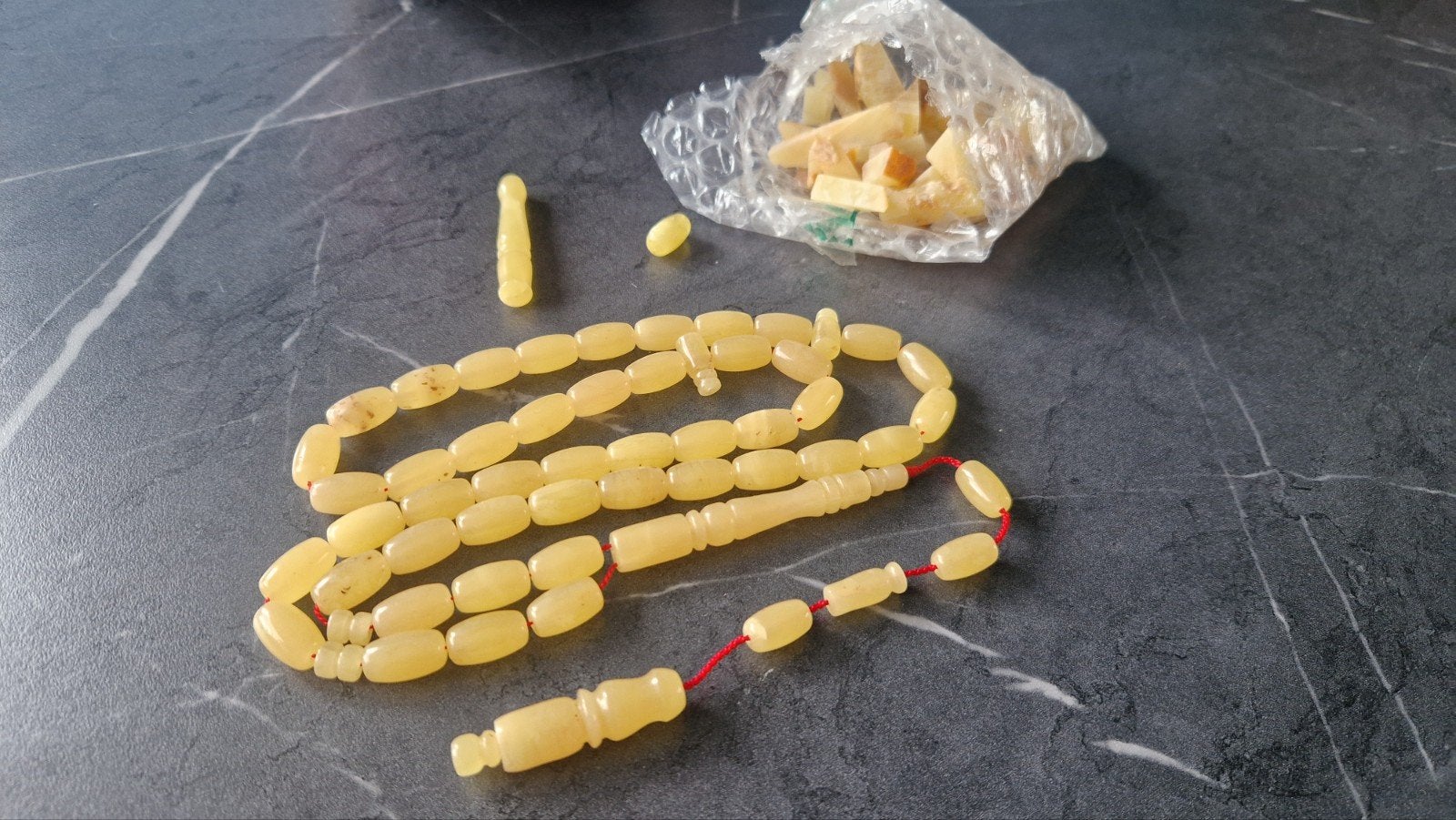 Baltische Amber Barnsteen Tesbih Ketting - Handgemaakt, Ophalen of Verzenden, Overige materialen, Ketting, Met edelsteen