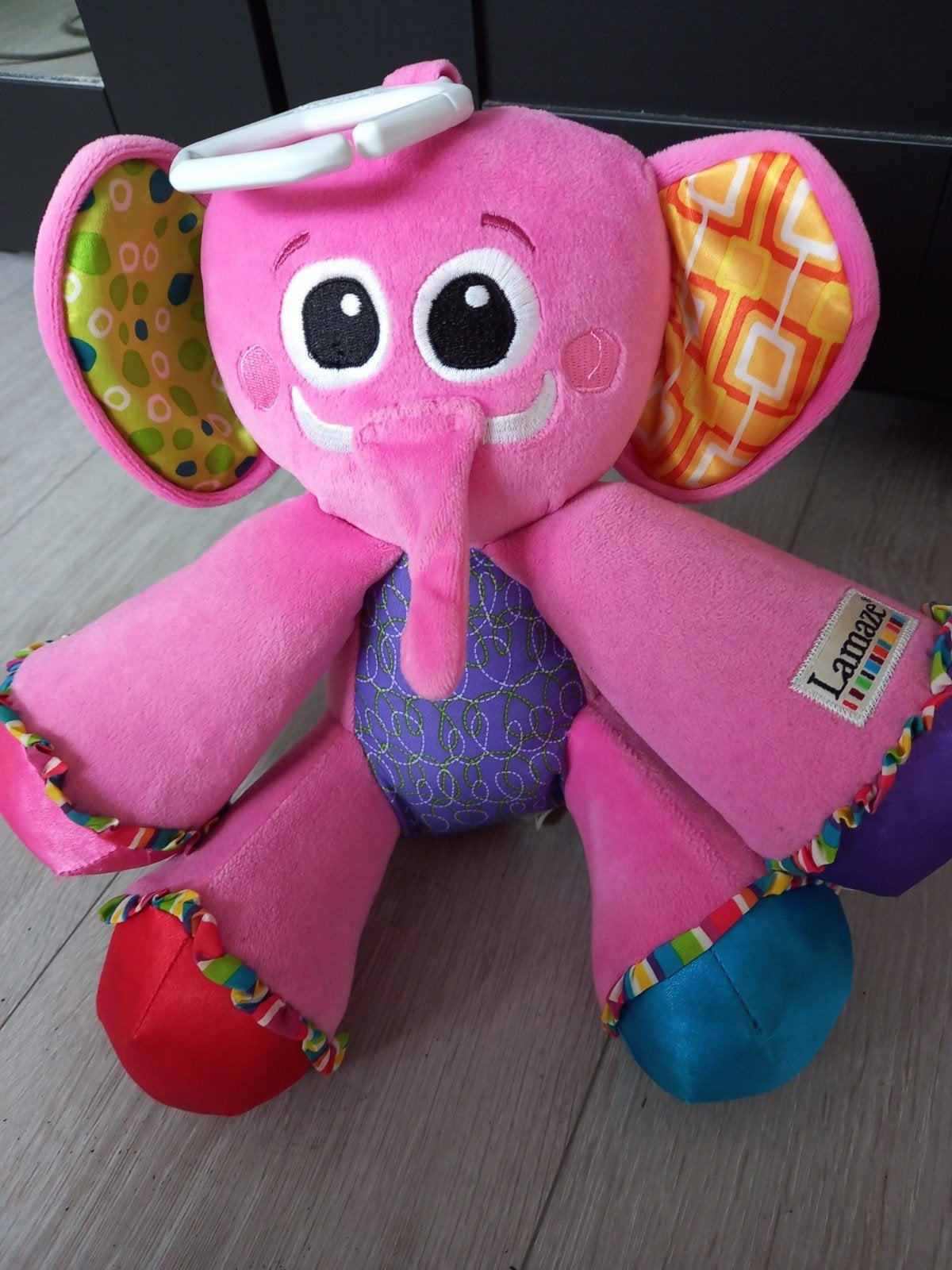 Lamaze Muziek Olifant Knuffel - Roze en Kleurrijk, Overige merken, Met geluid, Ophalen of Verzenden, Zo goed als nieuw