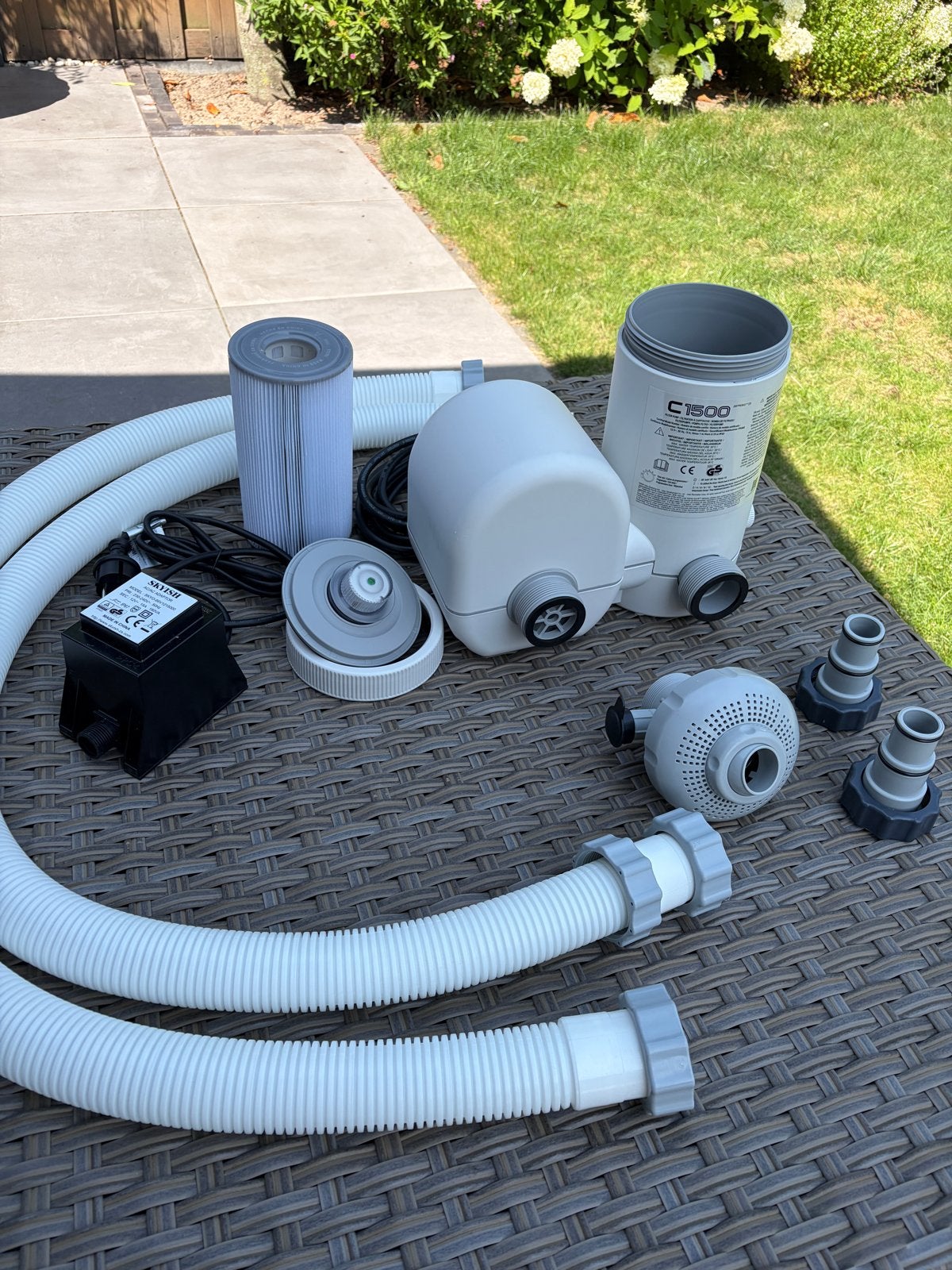 Intex Krystal Clear C1500 filterpomp zwembad- zgan, Ophalen of Verzenden, Zo goed als nieuw, Zwembadpomp