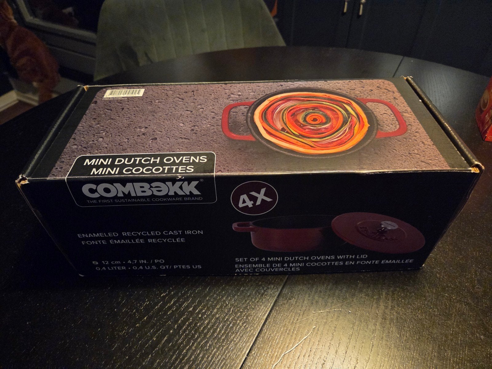 COMBEKK Mini Dutch Ovens - 4-delige set (12 cm), Ophalen, Overige materialen, Geschikt voor inductie, Nieuw