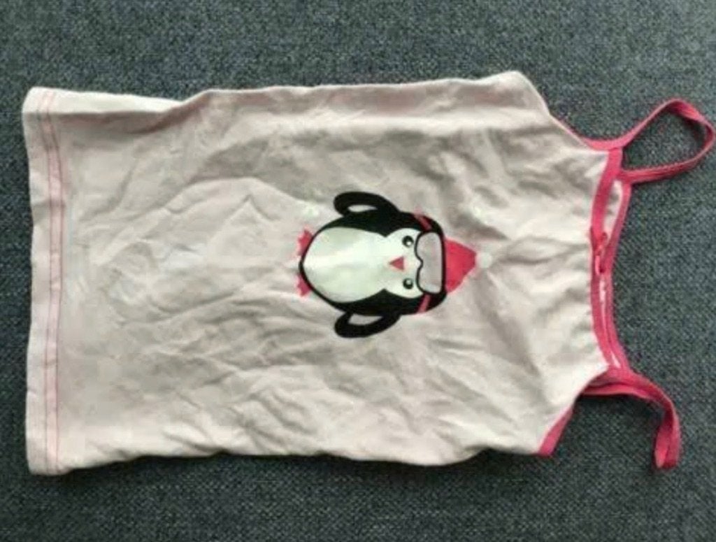 Roze hemd met pinguïn in maat 98/104, Kinderen en Baby's, Ophalen, Gebruikt, Meisje, Nacht- of Onderkleding
