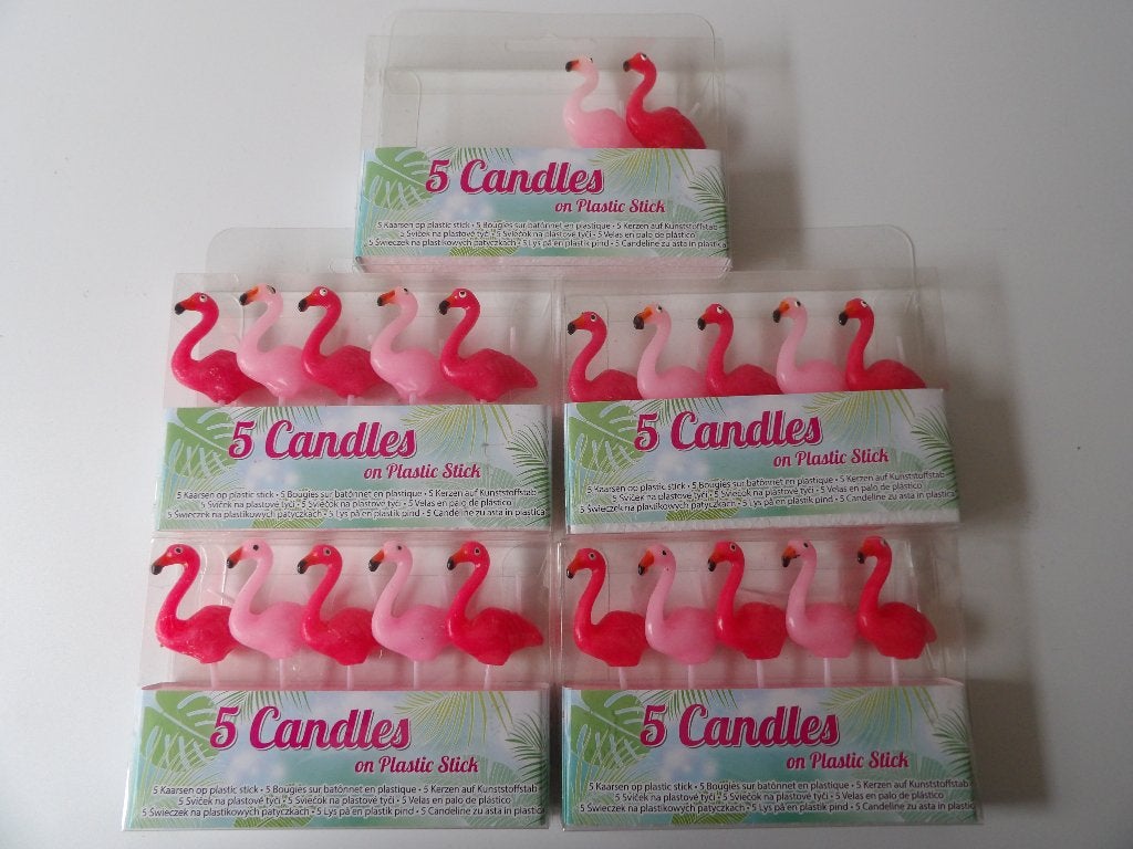 nieuw 22x Flamingo taart kaarsjes, Ophalen of Verzenden, Nieuw, Versiering, Verjaardag