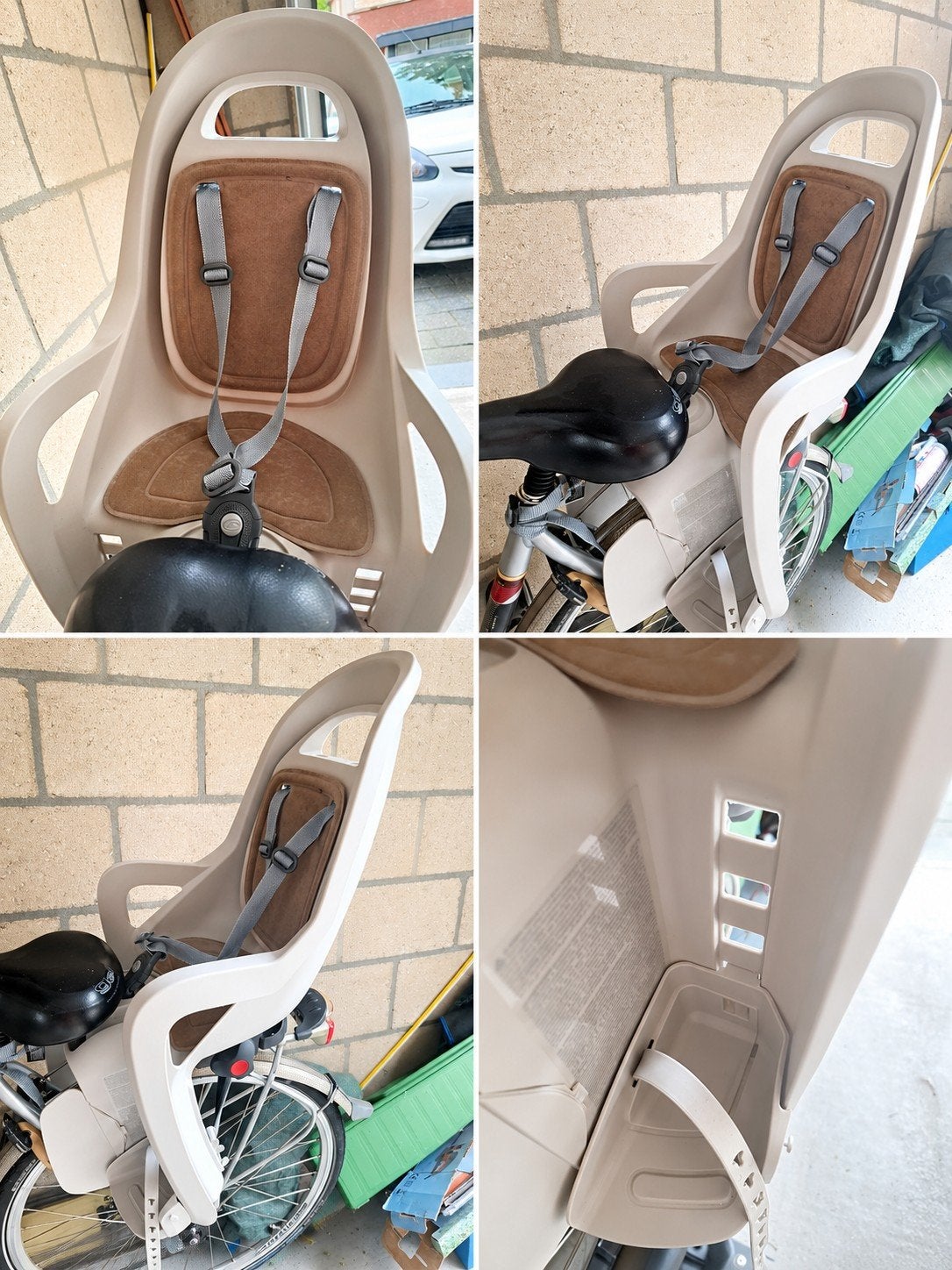 Fietsstoeltjes met bevestiging op de bagagedrager- Beige, Ophalen