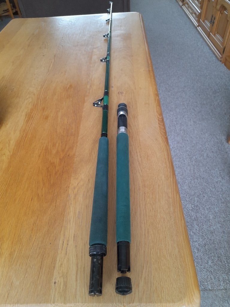 BIG-GAME hengel 80 LB 210 cm 2 delen met ROL OGEN, Watersport en Boten, Ophalen of Verzenden, Nieuw, Werphengel