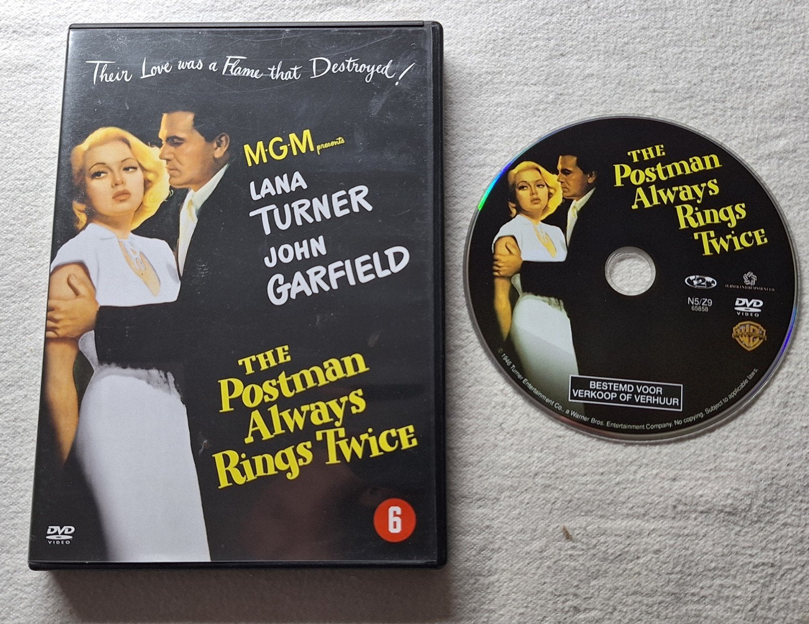 The Postman Always Rings Twice (1946) met Turner, Garfield, Engels, Nederlands, Ophalen of Verzenden, Thrillers en Misdaad