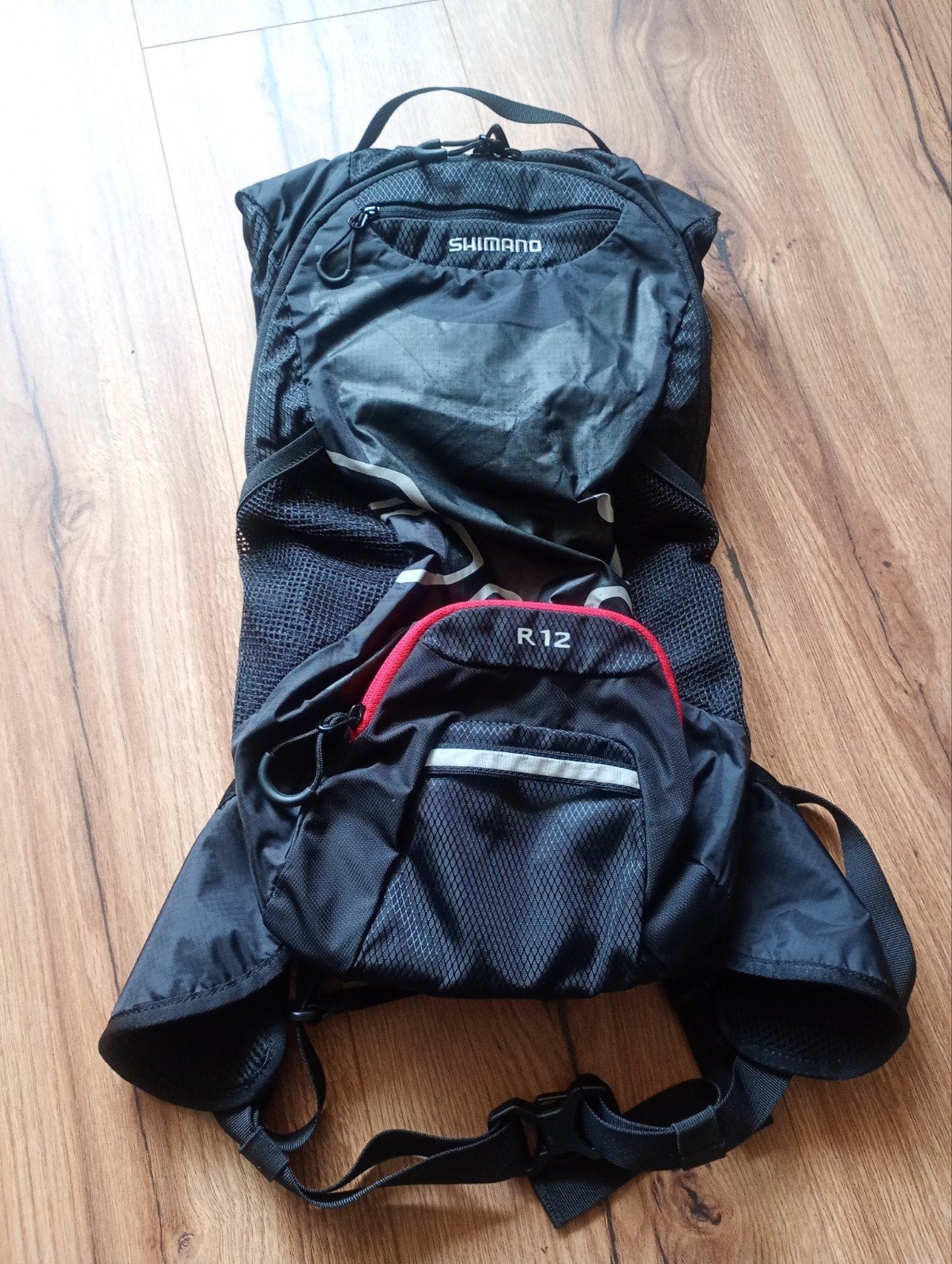 Shimano r 12 rugtas, rugzak, fietsen, mtb, race zgan, Ophalen of Verzenden, Zo goed als nieuw, Zwart